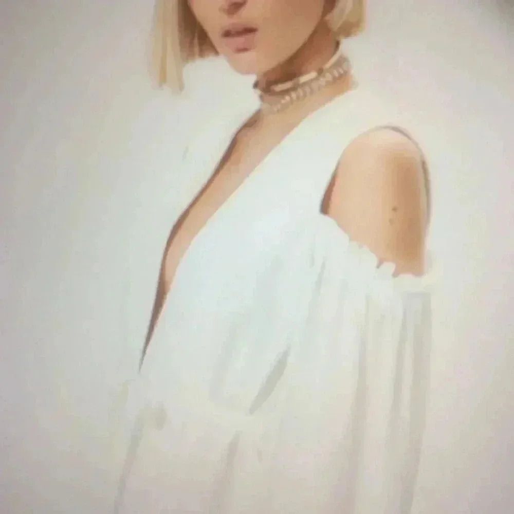 White Ruffle Cold Shoulder Top - Picture 3 of 4